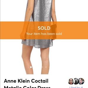 Anne klein cocktail sleeveless metalic color dress